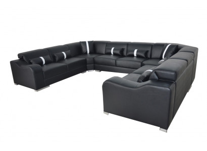 Leder Sofa Canapé USB Këssen Eck Garnitur Modern Wunnlandschaft U Form Design
