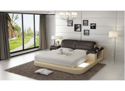 Luxus Duebel Multifunktioun Waasserbett Waasserbett Polsterung 200x200 + USB