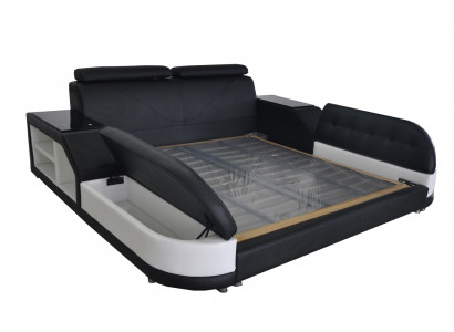 Design Bett XXL Grouss Lieder Hotel Polster 180x200 Multifunktion Regal USB Bett.