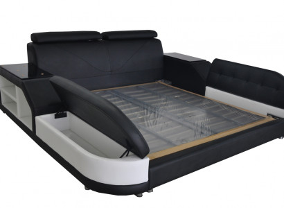 Design Bett XXL Grouss Lieder Hotel Polster 180x200 Multifunktion Regal USB Bett.