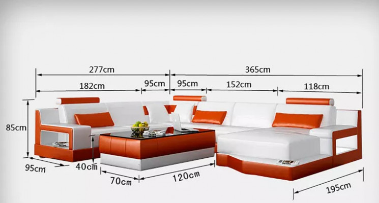 Lieder-Couch Ecksofa U-Form Wunnlandschaft Designer Sofa Modern Sofas Dësch