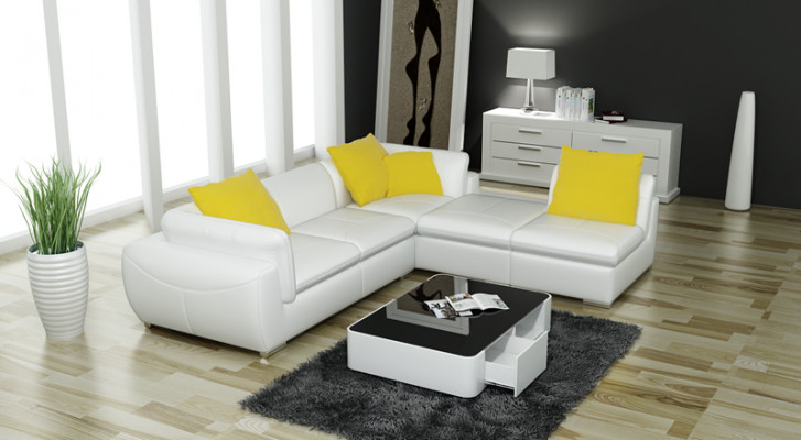 Ledercouch Couch Wunnlandschaft Ecksitzgrupp Eck Garnitur Design Modern Canapé F3014 nei