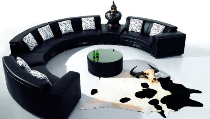 Rondssofa mat USB Canapé Grouss XXL Wunnlandschaft Ecksofa Rond Sofa Eck Polster