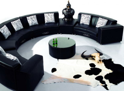 Rondssofa mat USB Canapé Grouss XXL Wunnlandschaft Ecksofa Rond Sofa Eck Polster