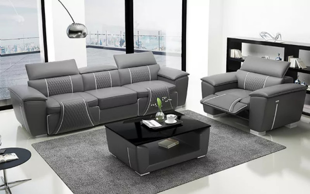 Sëtzgarnitur 321 Set Design Sofa Canapéen Polstersessel Couch Modernen Dësch Nei