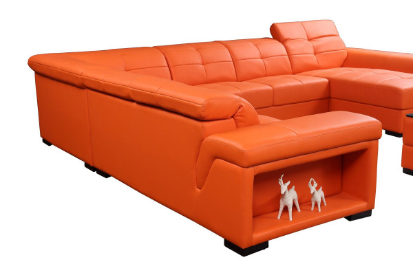 XXL Garnitur Designer Awunnerlandschaft Eckcouch Sofa Couch U-Form Dësch Lieder Nei