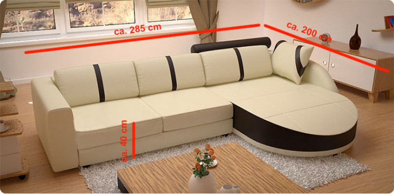 DESIGNERSOFA SCHLAFSOFA LËDER-ECKCOUCH NEI LËDERSOFA ECKSOFA MAT BETTFUNKTION