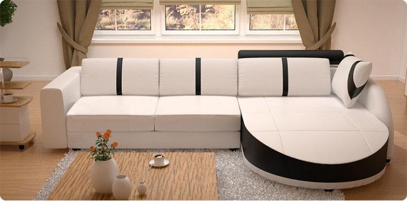 DESIGNERSOFA SCHLAFSOFA LËDER-ECKCOUCH NEI LËDERSOFA ECKSOFA MAT BETTFUNKTION