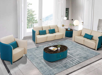 Ledercouch Sofa Couch Designer Polsterausstatung 2-Deels Set Sitzgarnitur Couchen