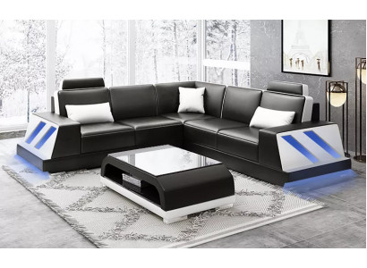 Ecksofa beliicht Led Couch Sofa Polster Eckgarnitur Sofa Garnitur Couchtisch