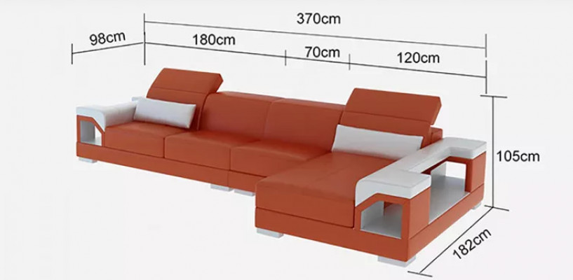 Ecksofa Polster Ecksofa Modern L-Form Dësch Sofa Wunnlandschaft 2-Stéck. Nei