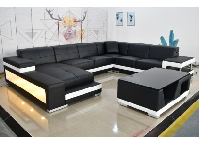 Luxus Wunnzëmmer Sofa Ecks Sofa Polster Eck Ecksofa Couchen Liederledercouch Garnitur