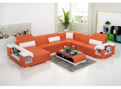 Ecke Sofa Wunnlandschaft Eckcouch Eckgarnitur Polstersofa U-Form Ledersofa Canapé