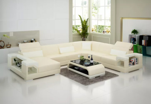Ecke Sofa Wunnlandschaft Eckcouch Eckgarnitur Polstersofa U-Form Ledersofa Canapé