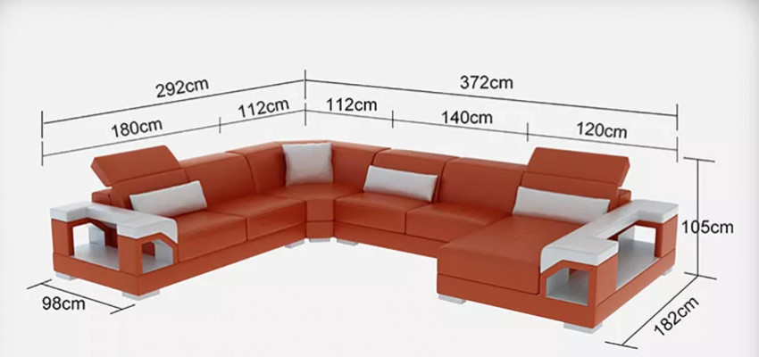 Ecke Sofa Wunnlandschaft Eckcouch Eckgarnitur Polstersofa U-Form Ledersofa Canapé