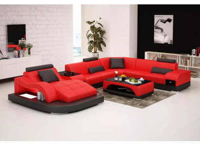 Eckcouch U-Form, Sessel, Couchtisch, Modern Sofa, Liederckcouch, Polster 2-Teile Set