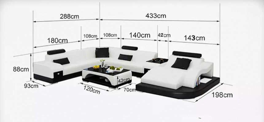 Eckcouch U-Form, Sessel, Couchtisch, Modern Sofa, Liederckcouch, Polster 2-Teile Set
