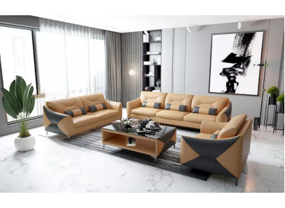 Sofagarnitur 321 Sëtzer Set Design Sofa Couchen Couch Luxus Neit Design Polster