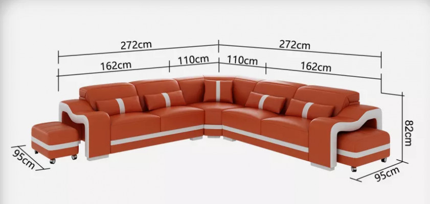 Eckcouch Sëtzpolster Eckgarnitur Wunnlandschaft Canapé Couch Hocker Couchtisch Nei