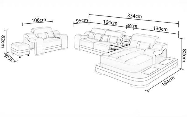 Designer Sofa Ecksofa L-Form Fauteuil Sëtzkëssen Polster Wunnlandschaft Ledersofa