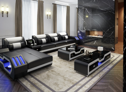 Virdeeler Luxus Couch Ecksofa Wunngären Multifunktions Couchen Sofa USB Liicht