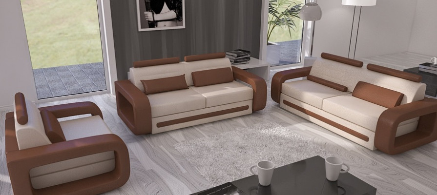 Sofa-Set Sofa Canapé Polster Lieder Couchen Sofae 3+2+1 Set Davos Garnitur Nei