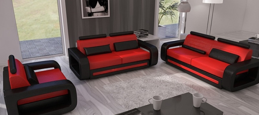 Sofa-Set Sofa Canapé Polster Lieder Couchen Sofae 3+2+1 Set Davos Garnitur Nei