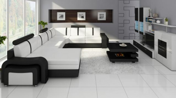 Designer Wunnlandschaft Sofa Polster Ledersofa Ecksofa Canapé Ledergarnitur NEI