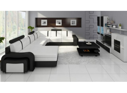 Designer Wunnlandschaft Sofa Polster Ledersofa Ecksofa Canapé Ledergarnitur NEI