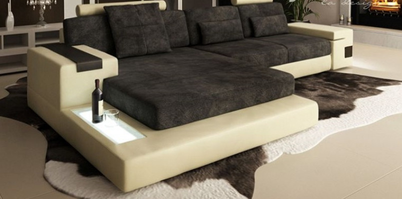 Schlof Eckcouch Wunnlandschaft Eckcouch Polster Eck Sëtz Couch Modern L Form Grouss