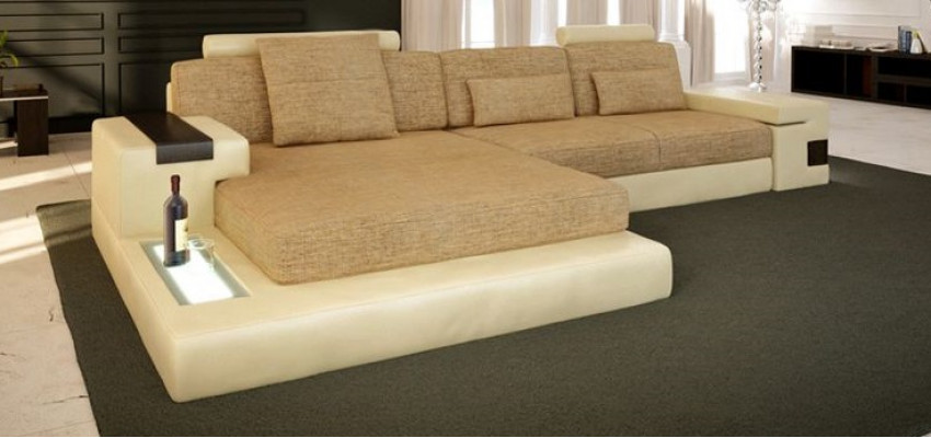 L-Form Sofa Canapé Design Canapé Textil Modern Dekoratioun Wunnlandschaft Eckssofa Nei