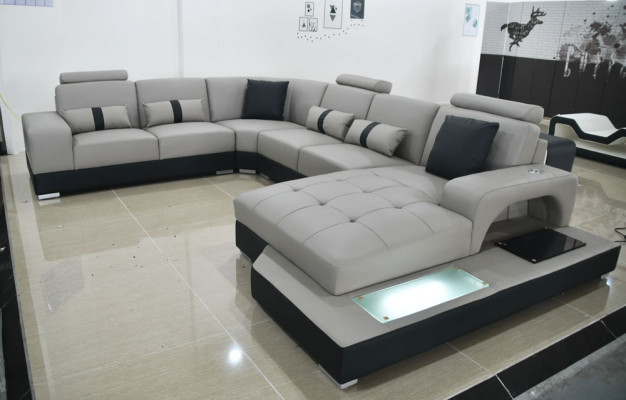 Wunnzëmmer Couch Sëtz Këssen Ledercouch Garnitur Eckcouch Sofa Garnituren Lieder