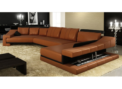 Ledersofa Wunnlandschaft XXL Ecksofa Grousst Sofa Couch Garnitur Designersofa PHM105