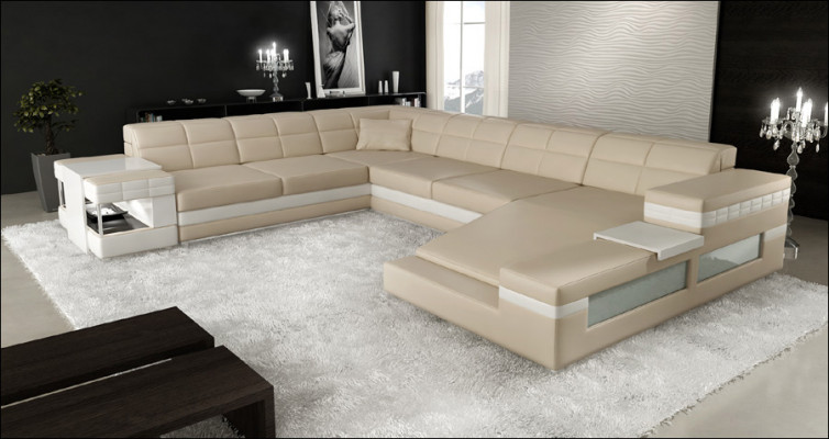 Designerkanapé Kanapé Wunnlandschaft Eckkanapé Wunnlandschaft Polstersofa Couch Nei
