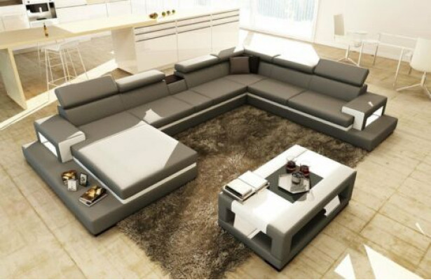 Design Lieder Polster Sëtz Zëmmer Eck Wunn Sofa Couch XXL Designer