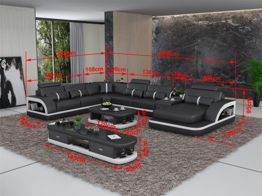 Sofagarnitur + USB Luxus Designer Canapé Polster 3+2+1 Lieder Sofa Sëtz Beige NEI