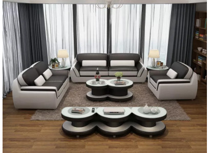 Designer-Sofa Ledersofa Sofagarnitur 321-Sëtzer Modern Sofa Wunnlandschaft