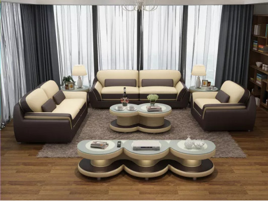 Designer-Sofa Ledersofa Sofagarnitur 321-Sëtzer Modern Sofa Wunnlandschaft