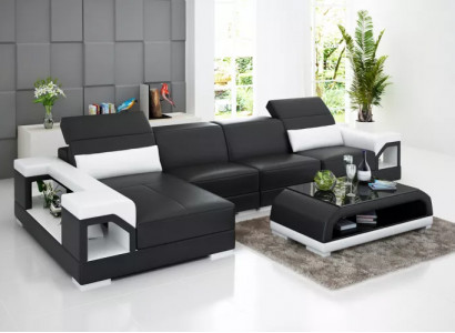 Design Couchen Eckcouch Ledergarnitur Sofa Polster Sofas Ledercouch Wunnzëmmer