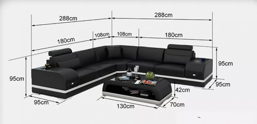 Design Lieder-Garnitur Couchen Eckcouch Sofa Polstersofas Liedercouch Wunnzëmmer