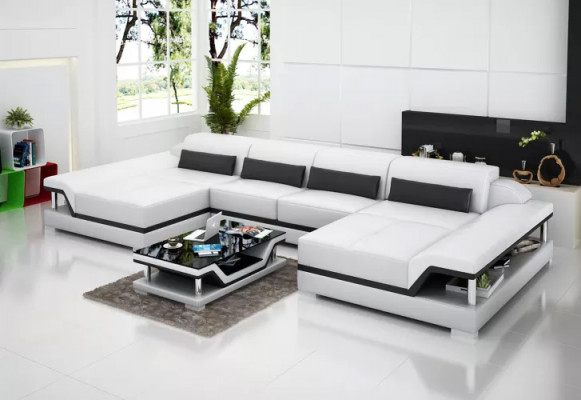 Design Sofakombinatioun aus Lieder, Canapéen, Ecke-Sofa, Polster-Sofaen, Lieder-Couch, Wunnzëmmer.
