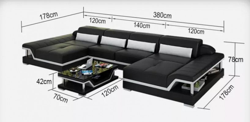 Design Sofakombinatioun aus Lieder, Canapéen, Ecke-Sofa, Polster-Sofaen, Lieder-Couch, Wunnzëmmer.