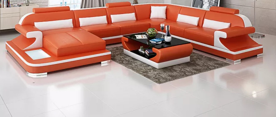 Ecksofa Wohnlandschaft Eckcouch Eckgarnitur Sofa L-Form Ledersofa Couch Polster.