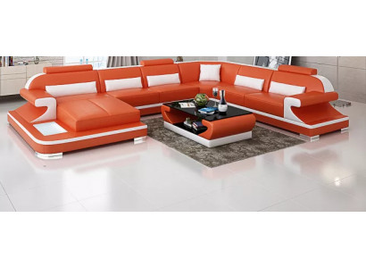 Ecksofa Wohnlandschaft Eckcouch Eckgarnitur Sofa L-Form Ledersofa Couch Polster.