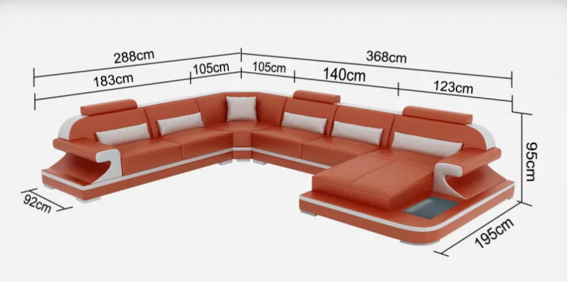 Ecksofa Wohnlandschaft Eckcouch Eckgarnitur Sofa L-Form Ledersofa Couch Polster.