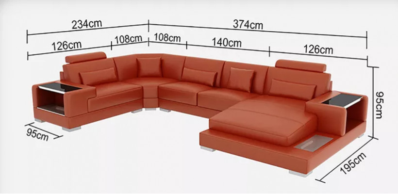 Ecksëtz Wohnlandschaft Ecksëtz Couchtisch Canapé U-Form Liederkanapé Sofa 2tlg. Neit