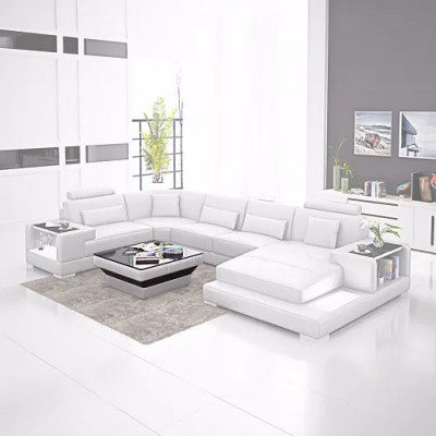 Ecksëtz Wohnlandschaft Ecksëtz Couchtisch Canapé U-Form Liederkanapé Sofa 2tlg. Neit