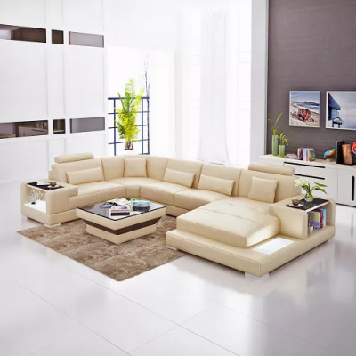 Ecksëtz Wohnlandschaft Ecksëtz Couchtisch Canapé U-Form Liederkanapé Sofa 2tlg. Neit