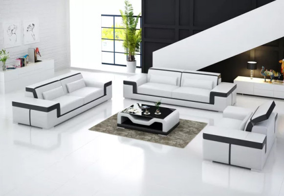 Wunnlandschaft Canapé Sofa Garnitur 321 Sëtzer Ecksofa Polsterset Designer Garnitur