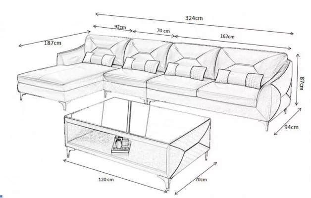 Ledercanapé Designer-C canapé Eckcanapé L-Form Modern Canapé Ledercanapé Eckcanapé Polster.